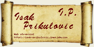 Isak Prikulović vizit kartica